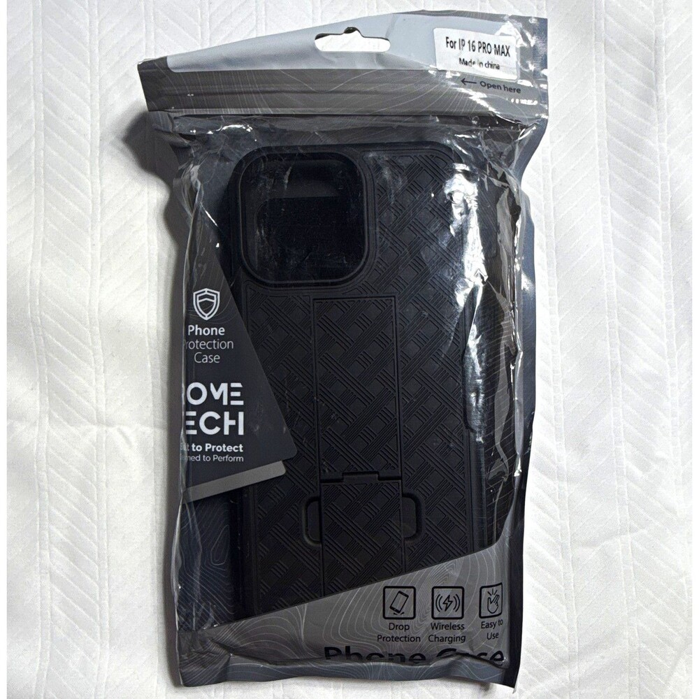 Motive Black Holster Belt Clip Case w/ Kickstand iPhone 16 Pro Max